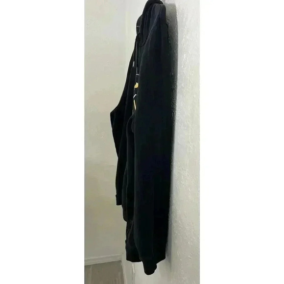 PUMA Hoodie Sweatshirt Mens 2XL XXL Essentials Big Logo Foil Black Gold - Picture 2 of 8